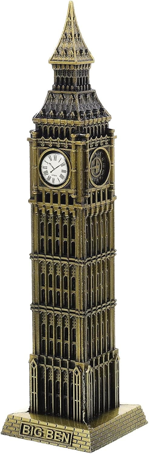 IMIKEYA Big Ben Statue:Decorative Metal Big Ben Building Model Figurine Table Decor Gift Home Decoration Architecture Model for Kids and Adults