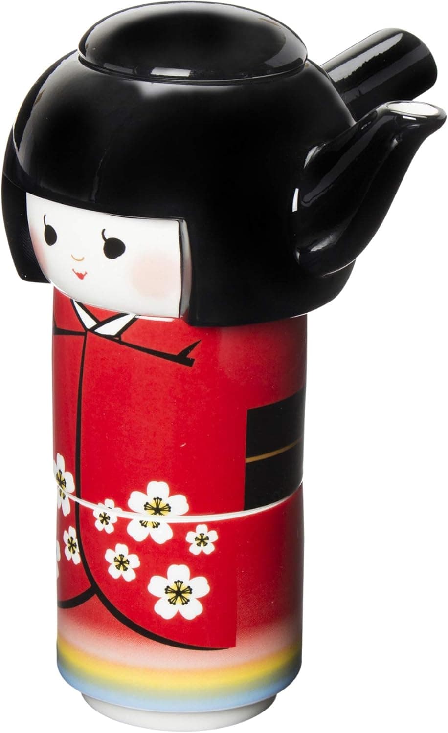 Sunart SAN2303 Funny Tableware, Kokeshi, Tea for 2 People, Teapot, Hot Water Only Set