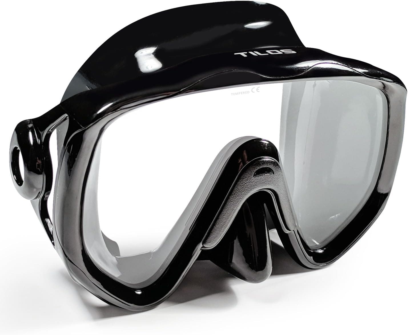 Tilos Titanica, Single Lens Mask for Scuba and Snorkeling (Black Silicone, Adult)