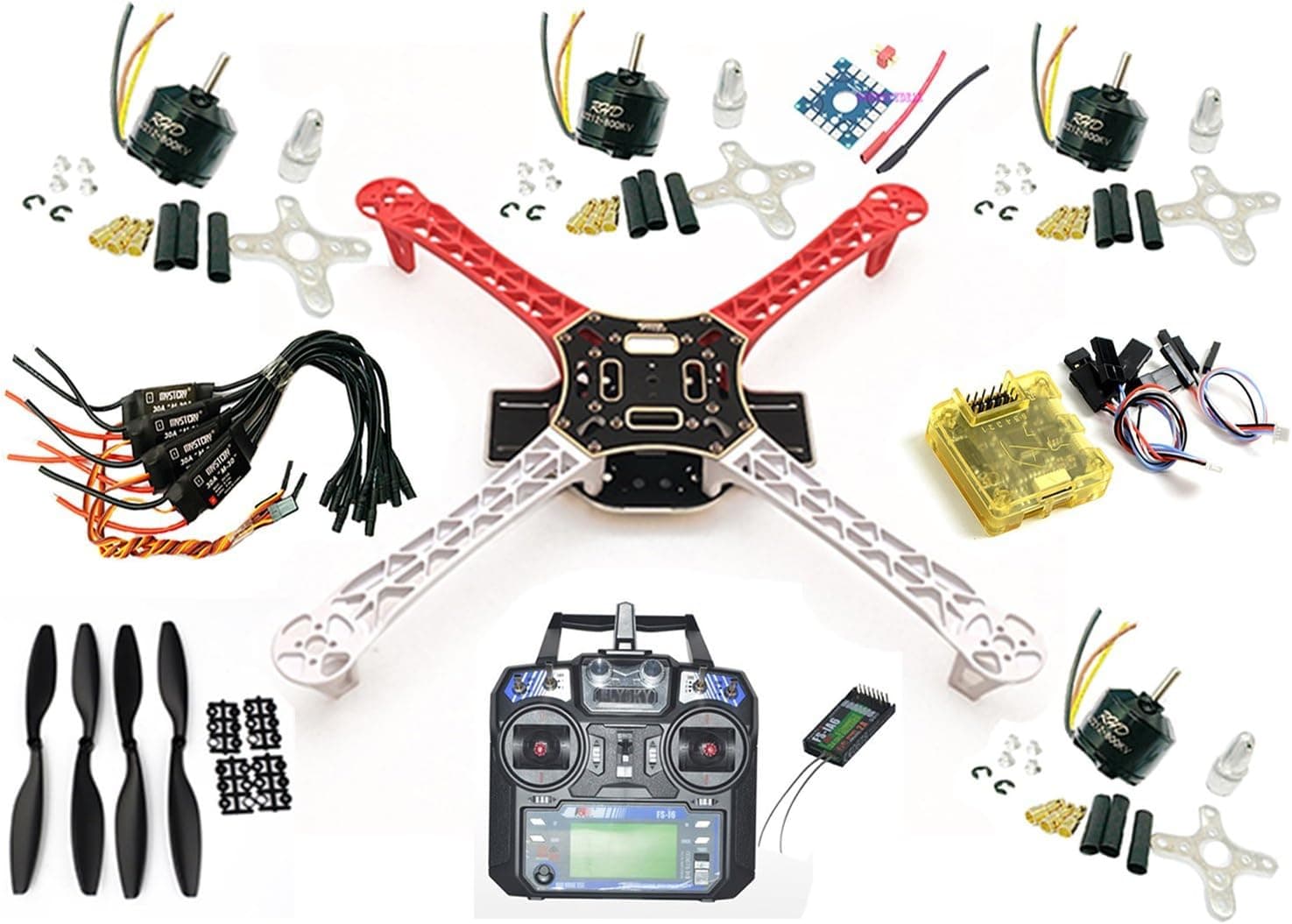 top rc F450 Quadcopter Kit Frame CC3D RHD A2212 800KV 30A ESC 1045 Propeller FS-i6