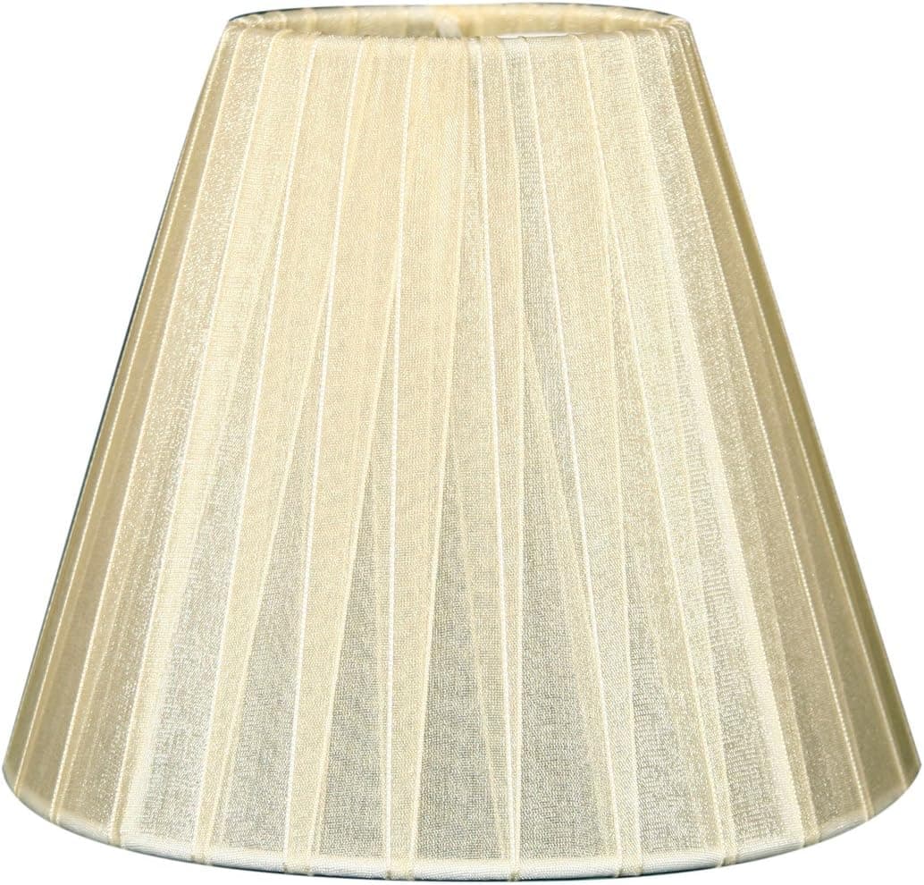 Royal Designs CS-1011-6EG Clip On Organza Empire Chandelier Lamp Shade, 3" x 6" x 4.5", Eggshell