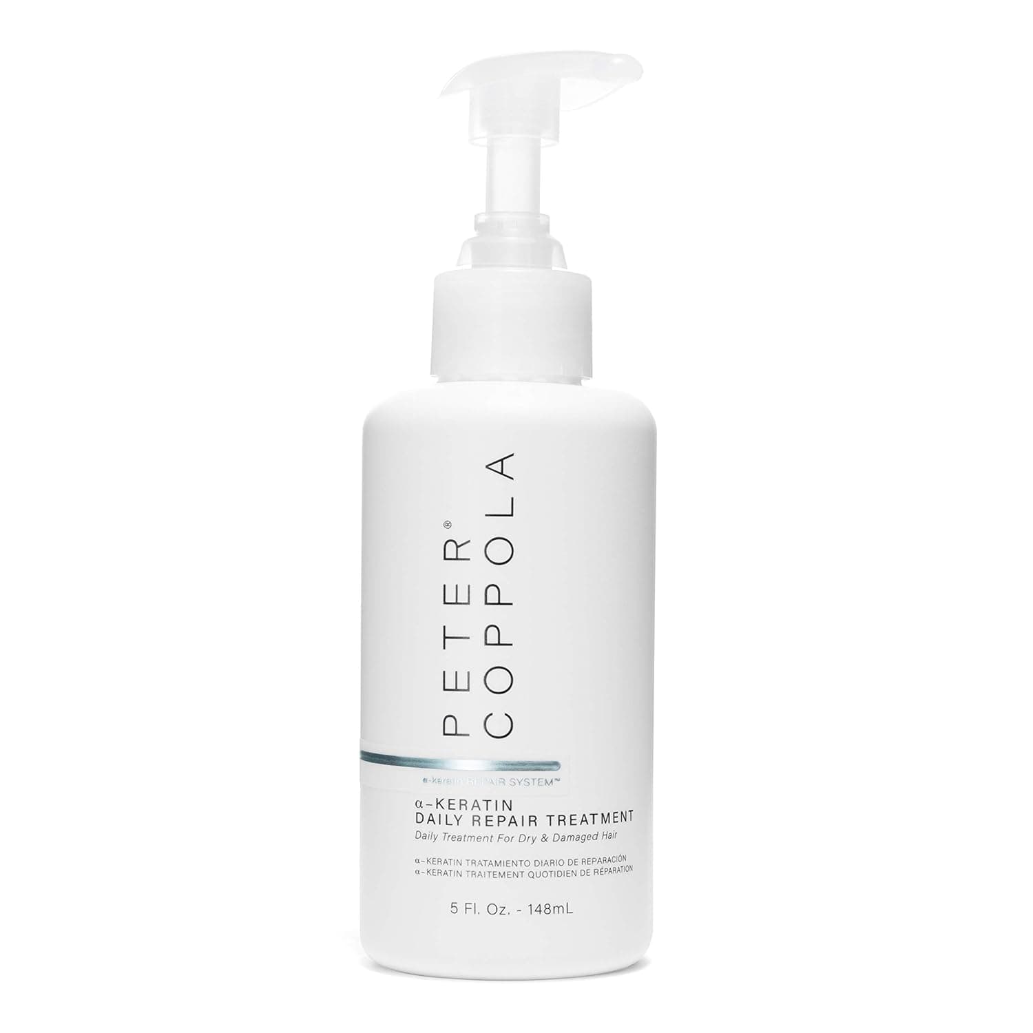 PETER COPPOLA a-Keratin Daily Repair Treatment - Leave-In Hair Mask - Deep Hydrating and Nourishing Leave-In Conditioner with Pump - Strong Healthy Hair - Infused with Natural Essential Oils, 5 oz.
