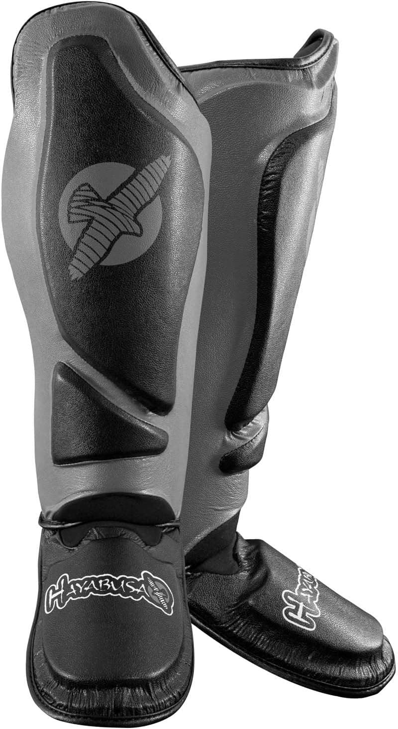 Hayabusa Tokushu Regenesis Striking Muay Thai Shin Guards (Black/Grey, M)