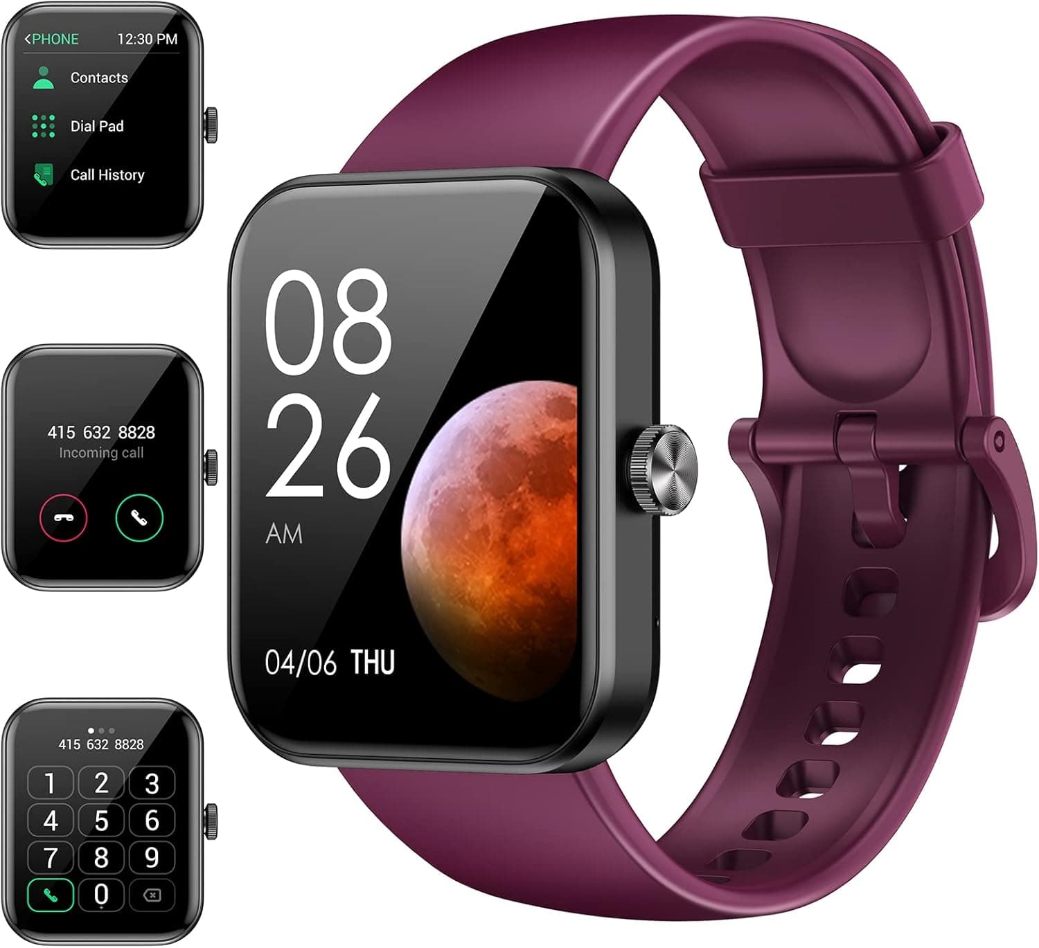 EURANS Smart Watch 42mm Bluetooth Calling (Answer/Make Call) HD Touch Screen IP68 Waterproof Fitness Tracker for Android and iOS Phones, Blood Oxygen & Heart Rate Monitor, Sleep Tracking for Men Women