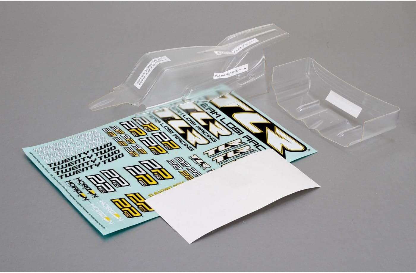 TEAM LOSI RACING Cab FWD Body & Wing Set Clear w/Stickers 22 2.0