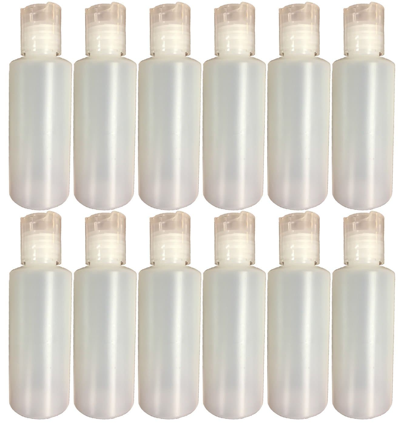 12 - Natural 2-ounce Cylinder Bottle With Natural Disc Caps