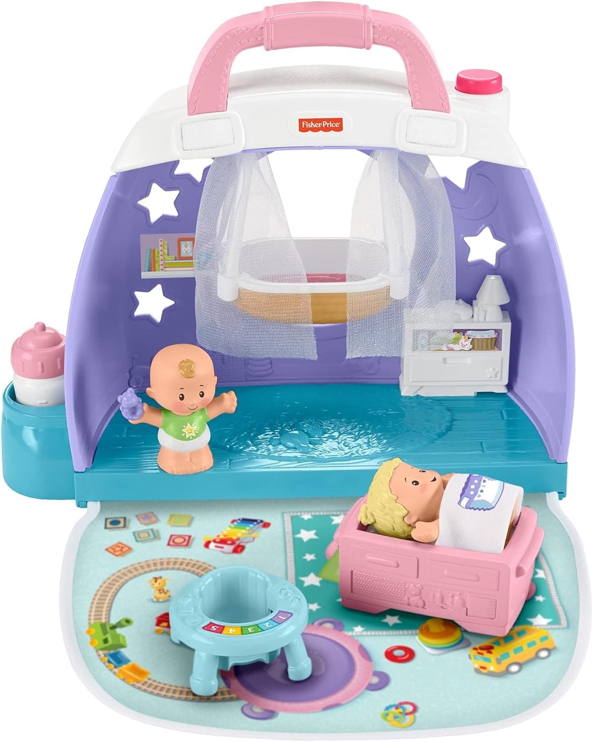 Fisher-Price Little People Toddler Playset Cuddle & Play Nursery with Baby Figures & Accessories for Pretend Play Ages 18+ Months
