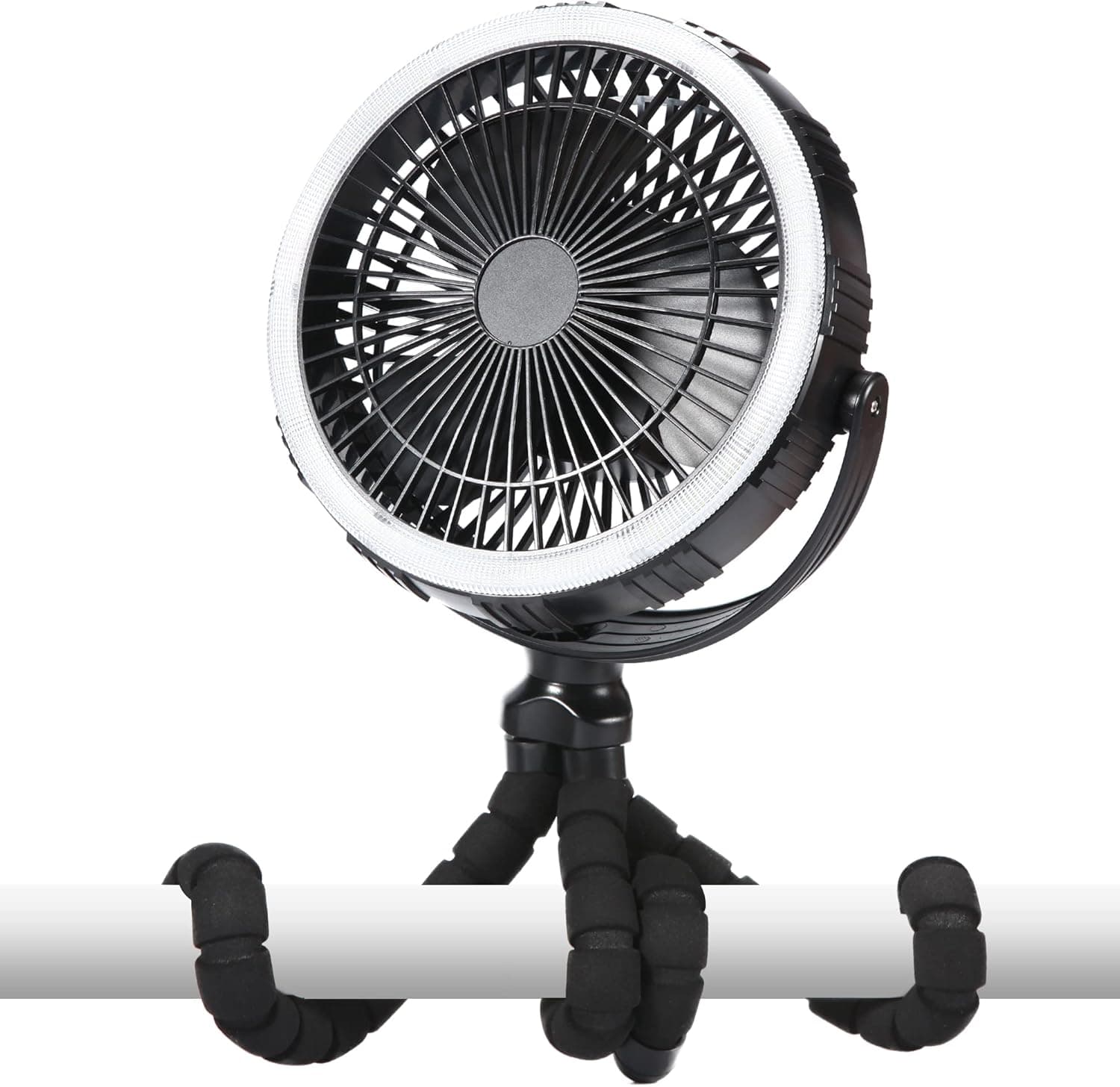 AddAcc Golf Cart Fan, 8 inch 10000mAh Rechargeable Portable Fan, Battery Operated Clip On Fan with LED Light for Golf Car Boat Truck Utility Vehicles Farm ATV Forklift Construction Vehicles