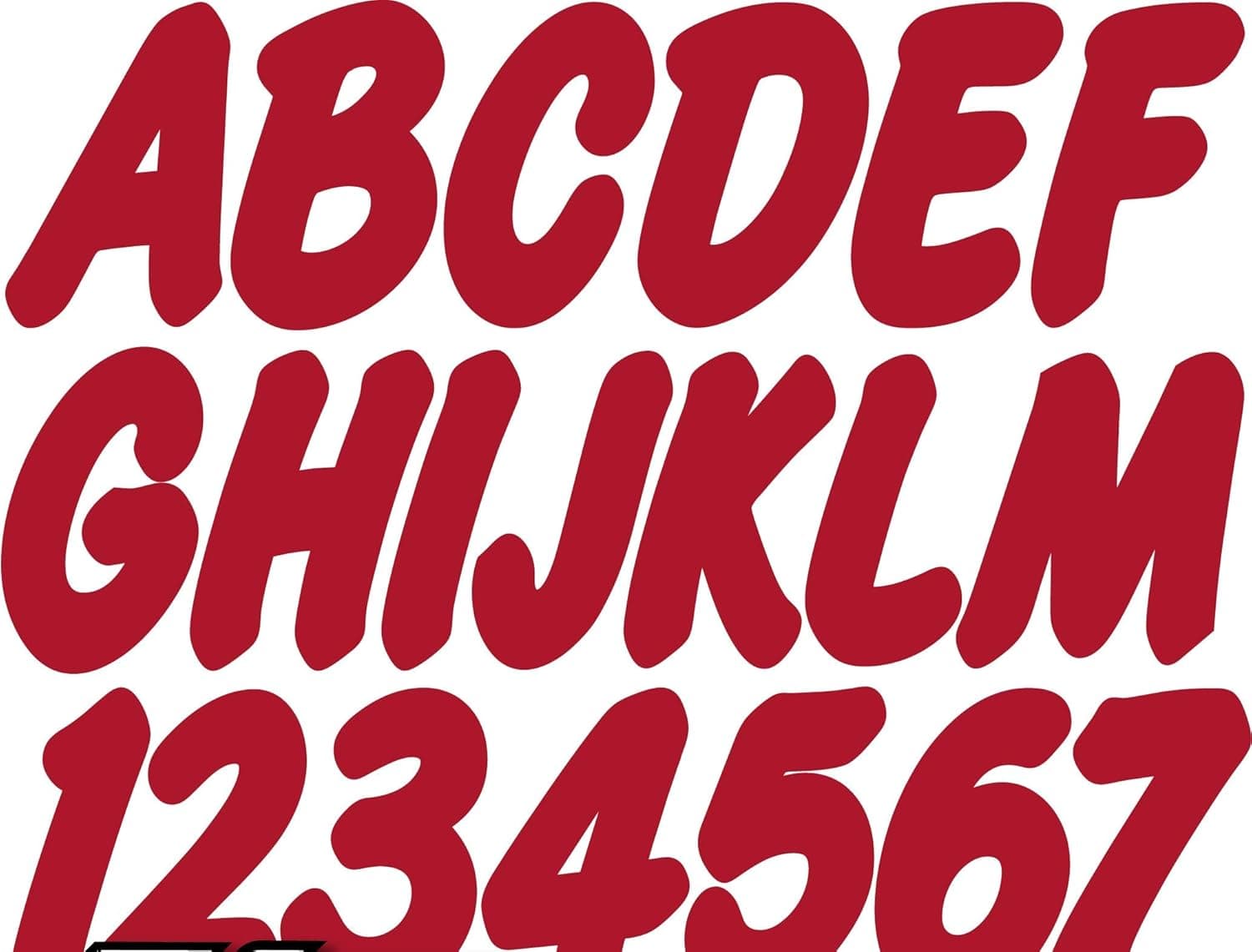 Stiffie Whip-One Burgundy 3" Alpha-Numeric Registration Identification Numbers Stickers Decals for Boats & Personal Watercraft