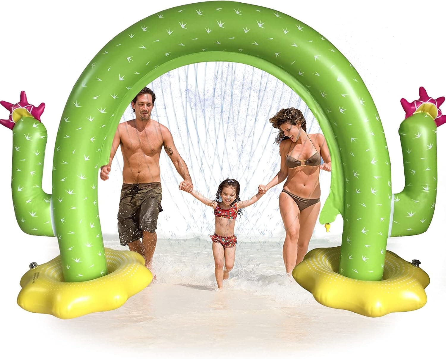 Large Inflatable Cactus Sprinkler for Kids, URROY Outdoor Lawn Summer Magical Arch Water Play Splash Sprinkler Toy for Toddlers Boys Girls Baby Dog, Perfect for Backyard Pool Garden Yard Party (Green)