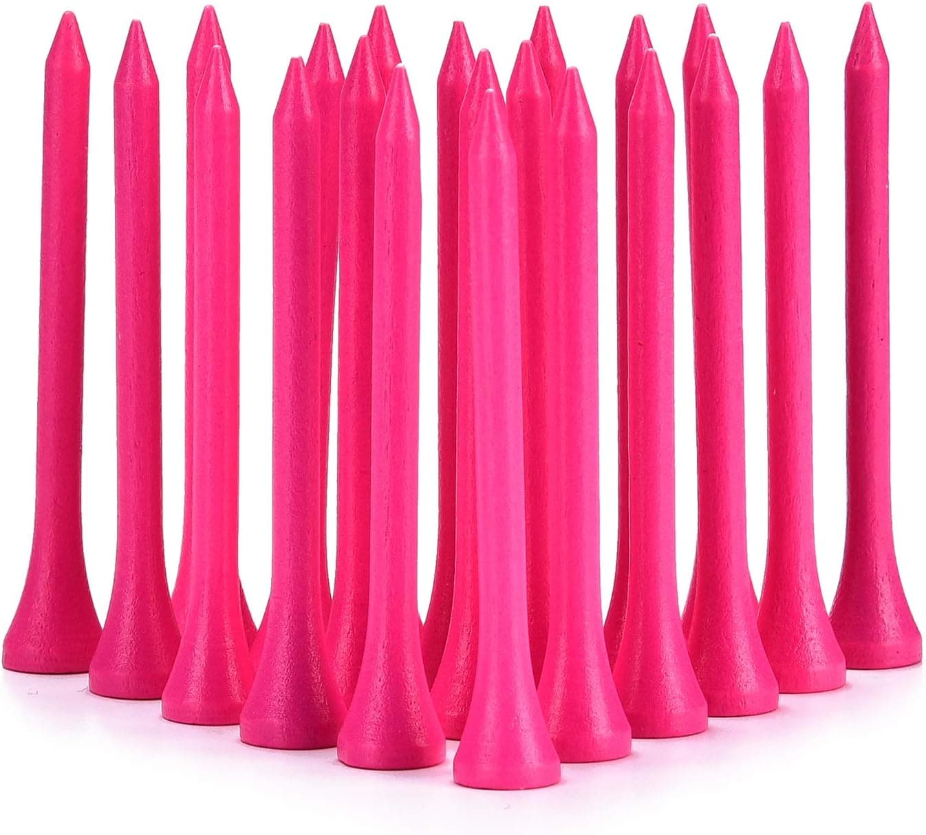 Champkey PGA Professional Natural Hardwood Golf Tees Pack of 120,2-1/8 Inch,2-3/4 Inch,3-1/4 Inch Available (Pink, 3-1/4 inch)…