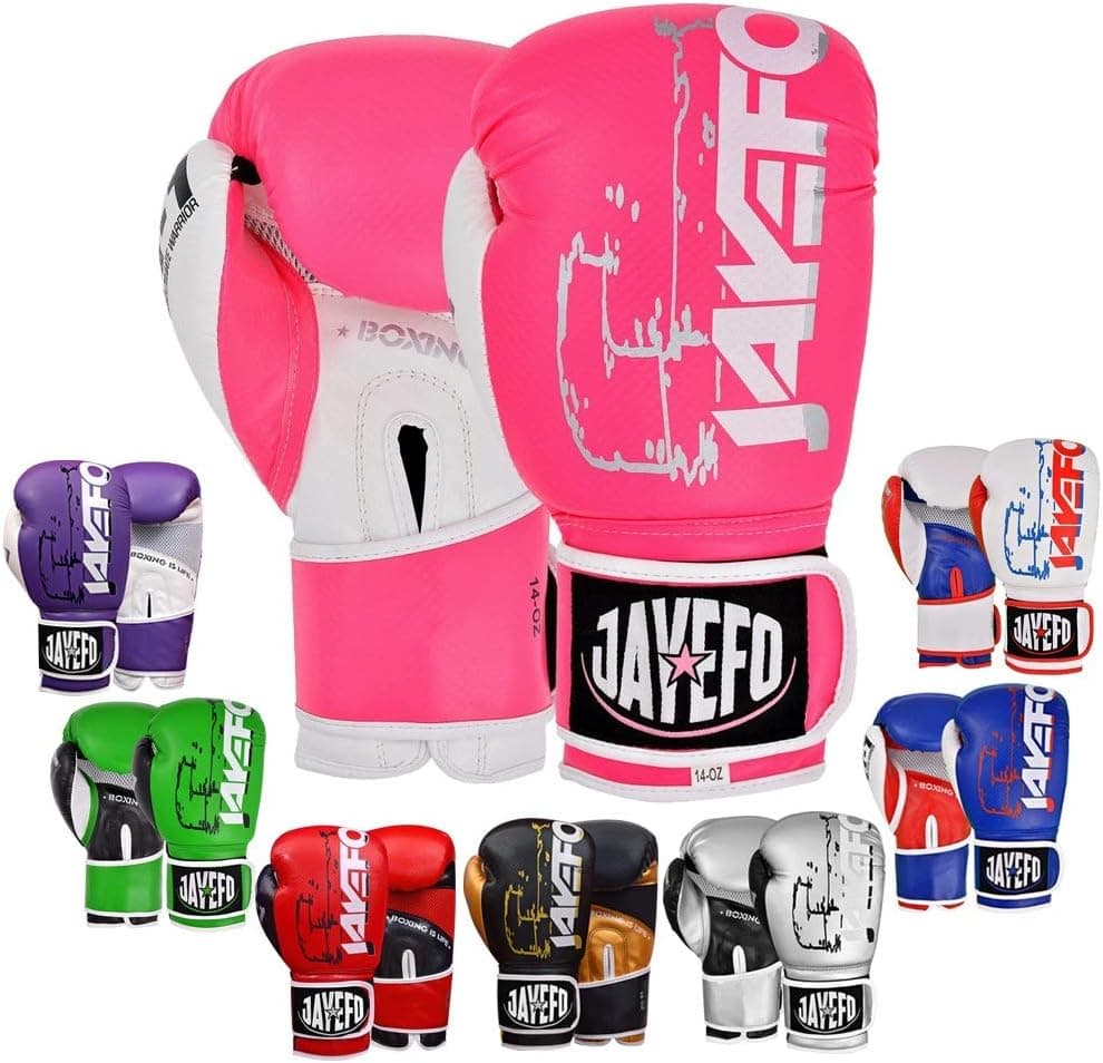 Jayefo Boxing Gloves Men, Women and Kids 2022 - Vegan Leather Sparring Gloves for Boxing, Kick Boxing, Muay Thai and MMA - Beginners Heavy Bag Training Gloves for Punching Bag
