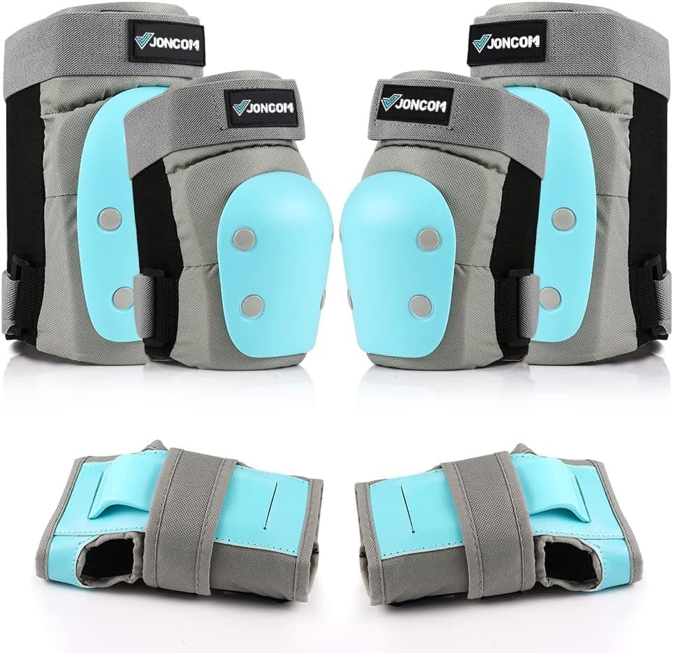 Joncom Knee Pads Elbow Pads Wrist Guards for Kids Youth Adult 3 in 1 Protective Gear Set for Skateboarding, Roller Skating, Rollerblading, Snowboarding, Cycling