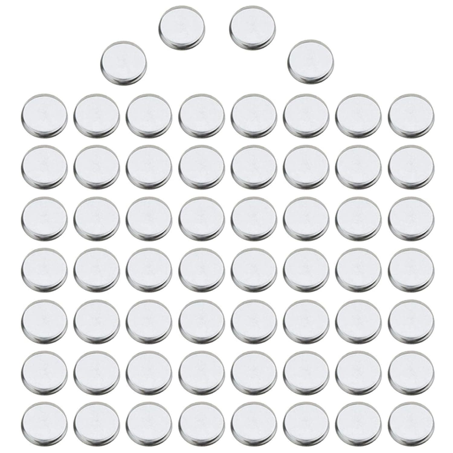 60 Pack Empty Round Metal Pans Palette, Vodisa 26 mm Cosmetic Eyeshadow Blush Lipstick Organizer for Magnetic Makeup Palette (Round Pans)