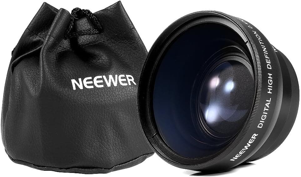Neewer 0.45x 49mm Professional 2IN1 Super Wide Angle Lens with Detachable Macro Close Up Conversion Lens for DSLR Camera