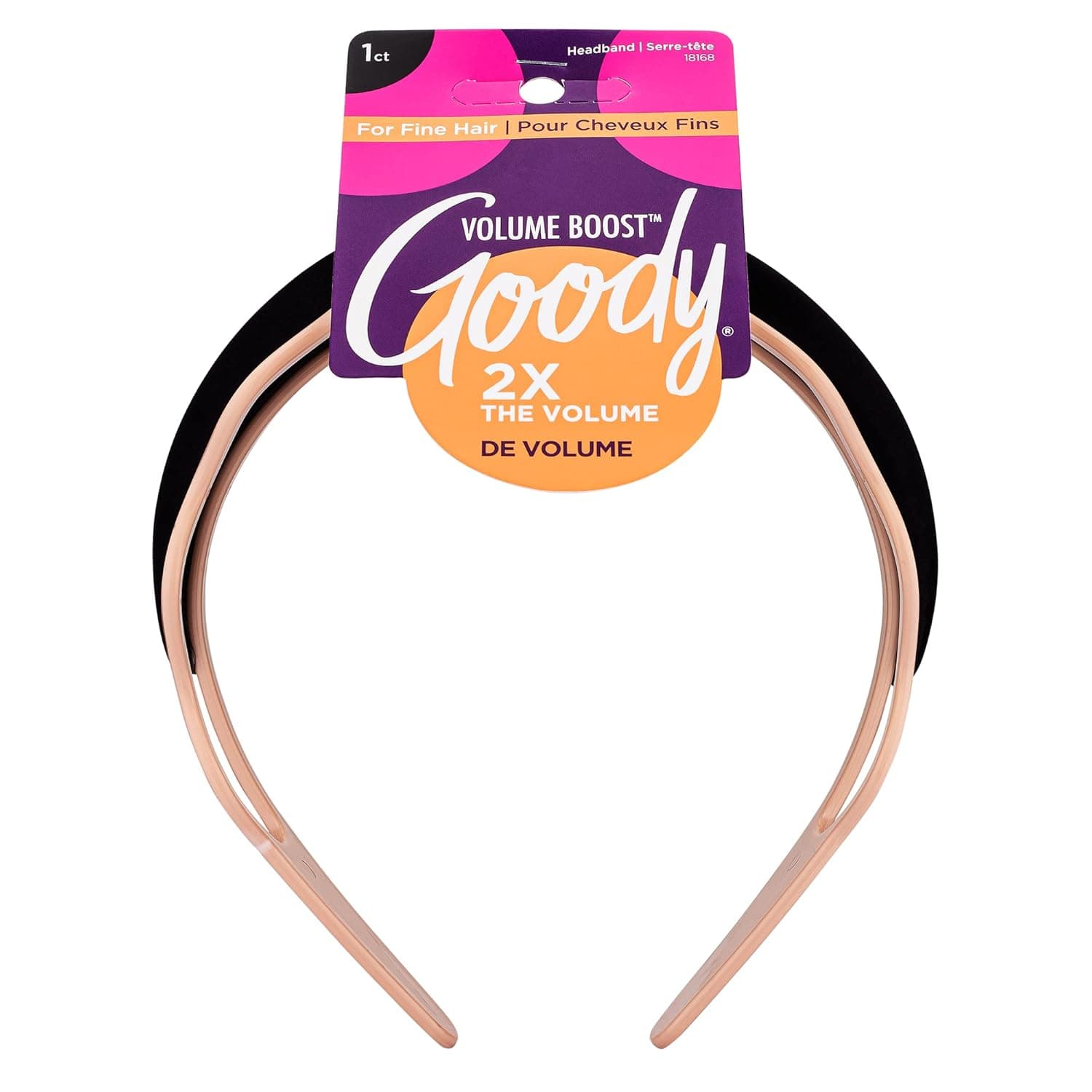 Goody Volume Boost Headband for Fine Hair - 1 Count, Blonde - Ouchless Pain-Free Hair Accessories for Women, Men, Boys, & Girls - Perfect for Long Lasting Braids, Ponytails & More