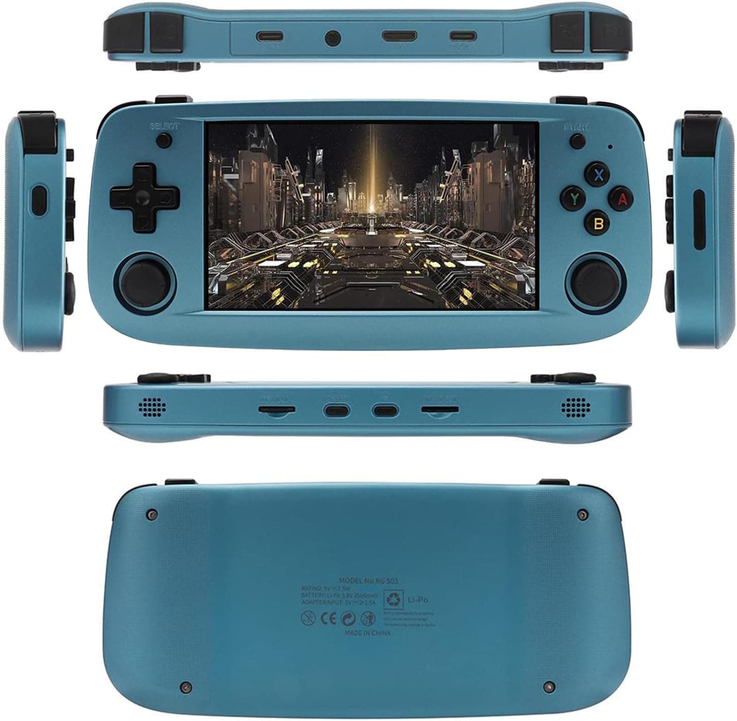 Yuciya RG503 Handheld Game Console 4.95 Inch OLED Screen Open Source Linux System with 20000/30000 Classic Games, Support WiFi Battle and TF Card Expansion Built-in 3500mAh Battery