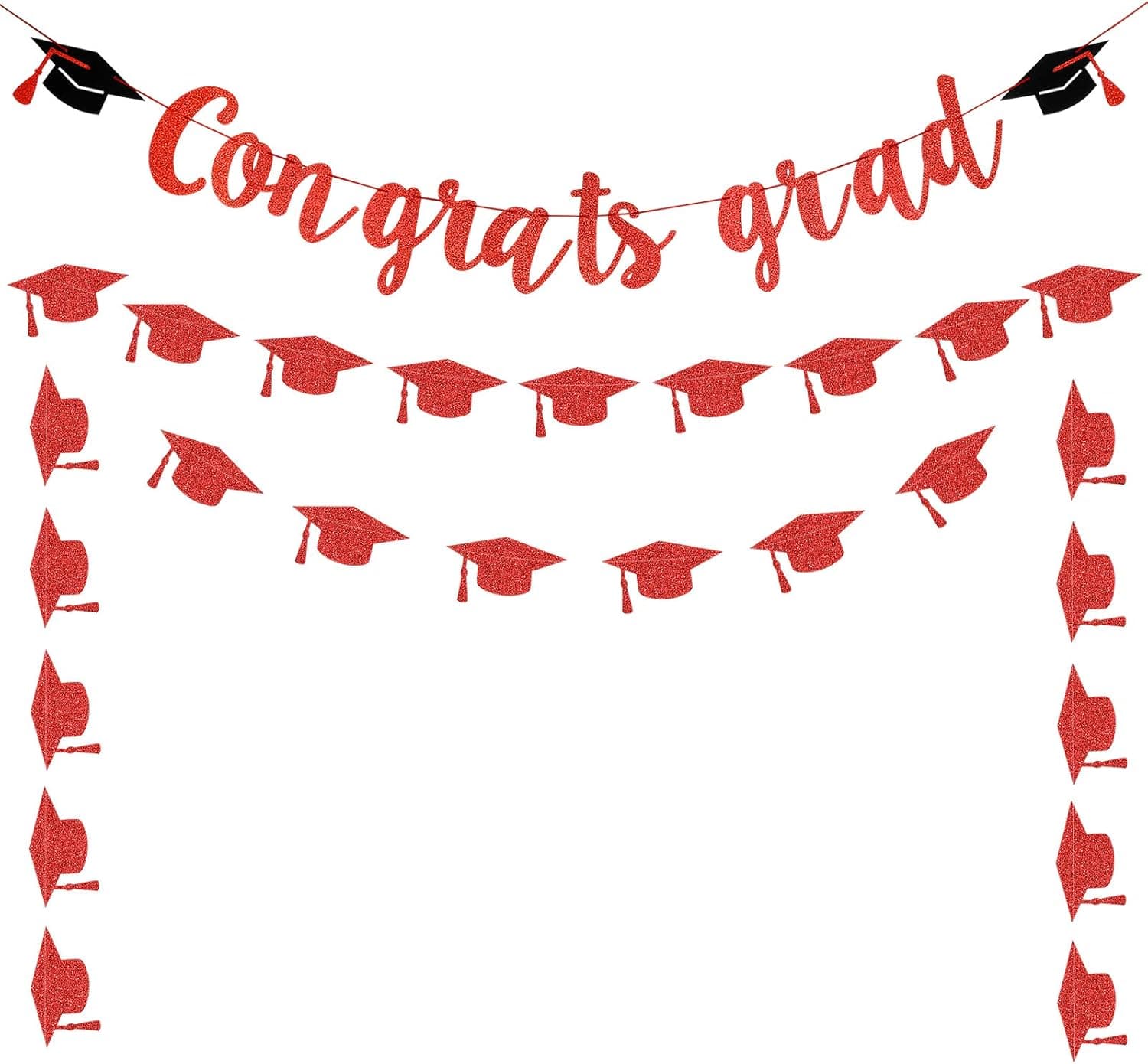 Red Congrats Grad Banner Congratulations Graduation Banner, Congratulations Banner Decorations Congrats Grad Sign for Red Congratulations Graduation Party Decorations 2023