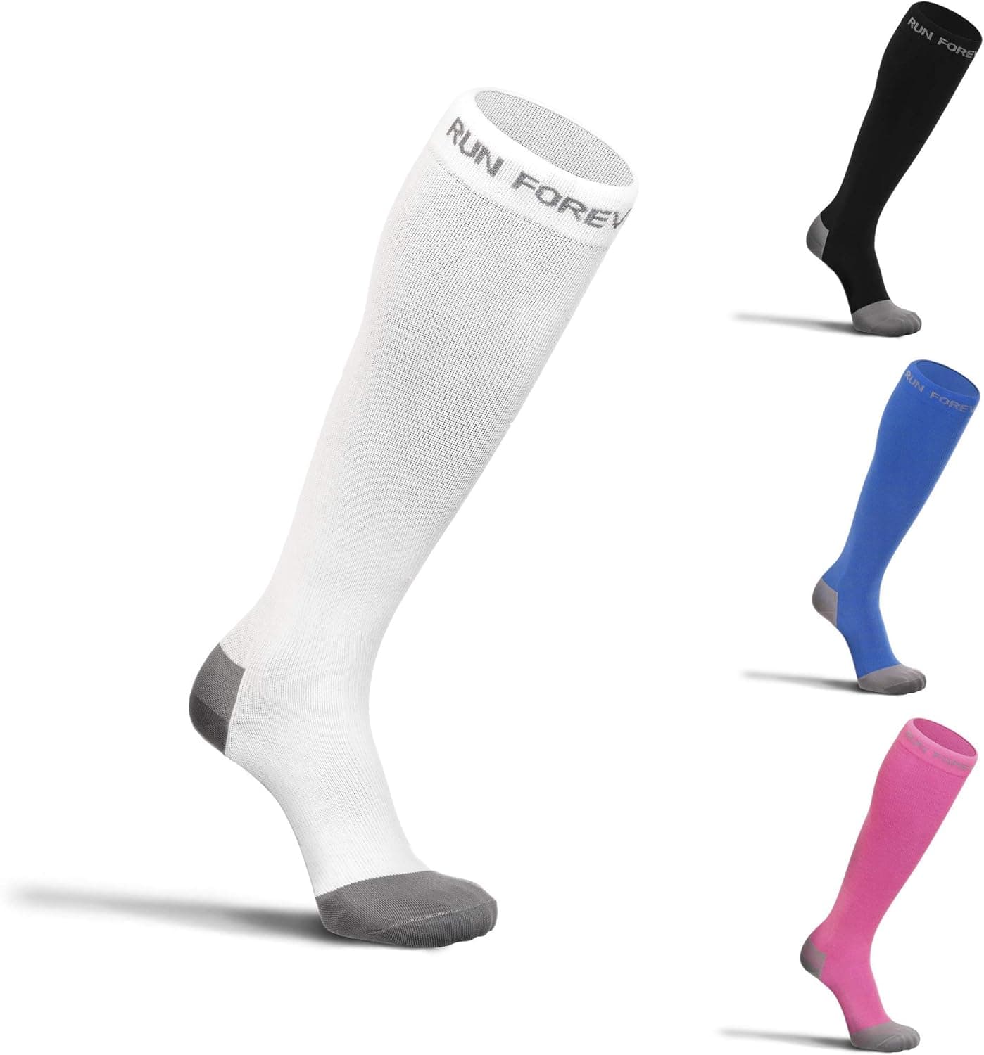 Run Forever Sports Compression Socks for Women & Men | 20-30 mmHg Knee High Medical Grade Compression Stockings