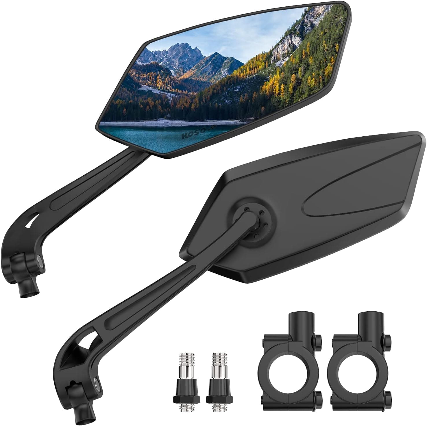 Bike Mirror 1 Pair, Ebike Mirrors, Bicycle Mirrors for Handlebars, Bike Mirrors Handlebar Rear View Mirror, Bike Accessories, HD Glass Bike Side Mirrors (HD Version,Left&Right Sides)