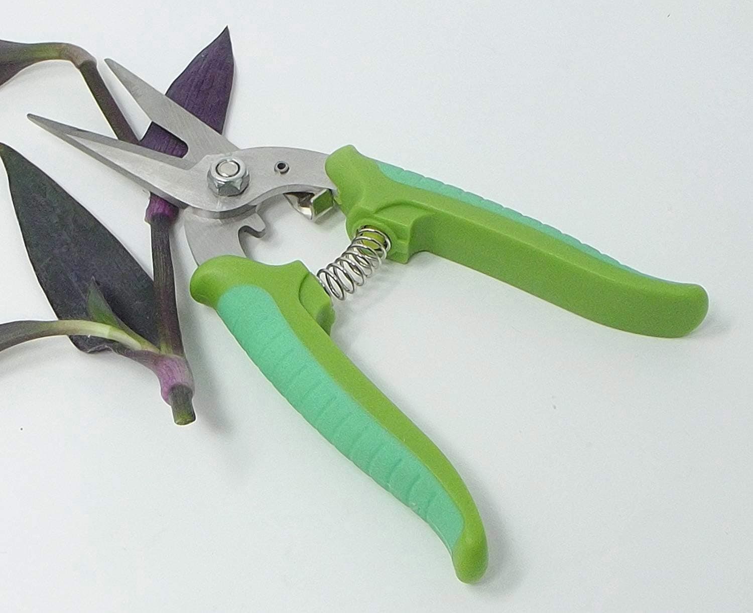 Green Spring Loaded Shears Scissors Home Garden Yard Kitchen Pruning Flower Clipper