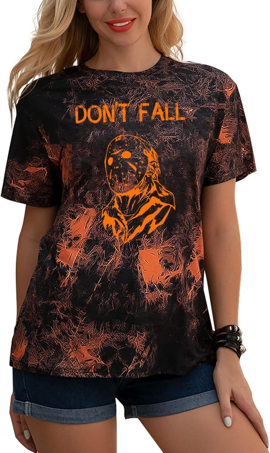 Halloween Blouse Horror Series Movie Squad Novelty Shirts Gift Michael Myers Graphic Tee Weird Graphic Funny Letter Print Top