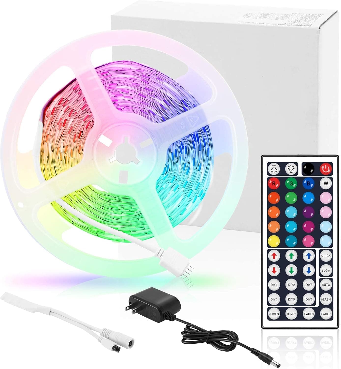 Christmas Led Strip Lights, 32.8 ft 5050 RBG Color-Changing Strip Lights Kit, DIY Color Options, with 44 Button Remote Control, Suitable for Christmas Decorations, Bar, Party, Home Decoration ,Bedroom