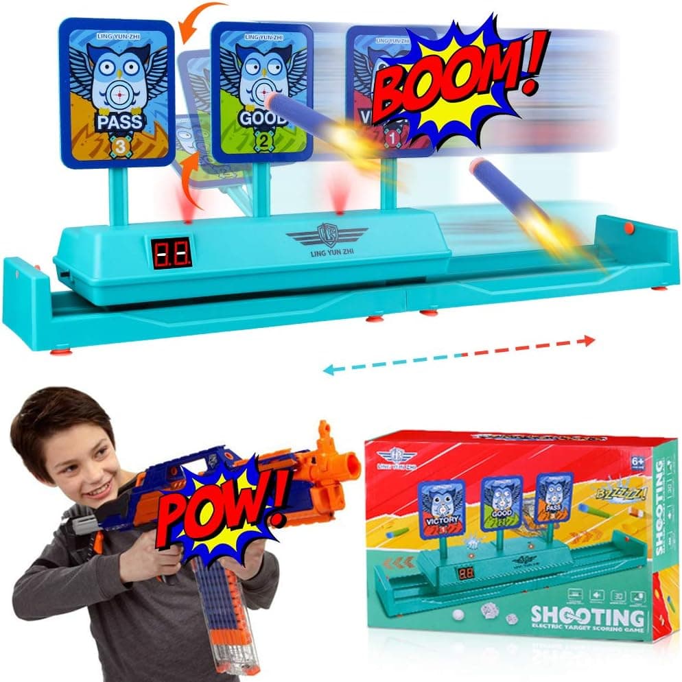 OFUN Running Digital Target for Nerf Guns, Auto Reset Digital Target Shooting Game, Shooting Digital Target for Nerf Guns for Boys