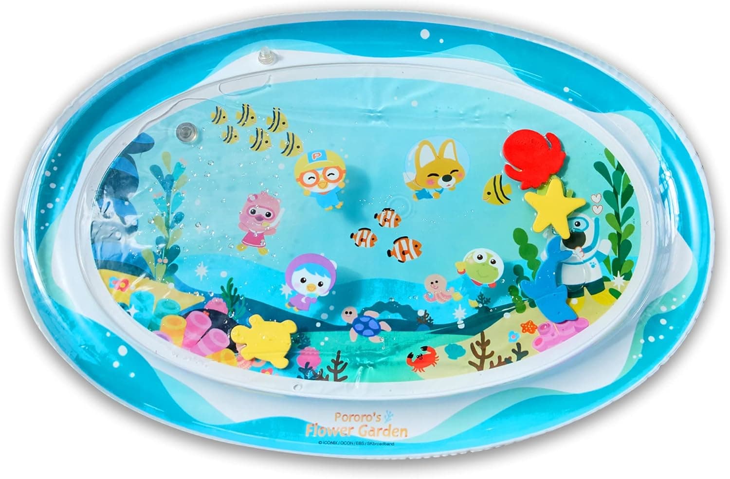 Arakhan NAI-B Tummy Time Pororo Water Play Mat, Inflatable Watermat for Baby, Infant, and Toddler, Babies Love Pororo Shape Splashin Kids Pad with Aquarium Fish Tank