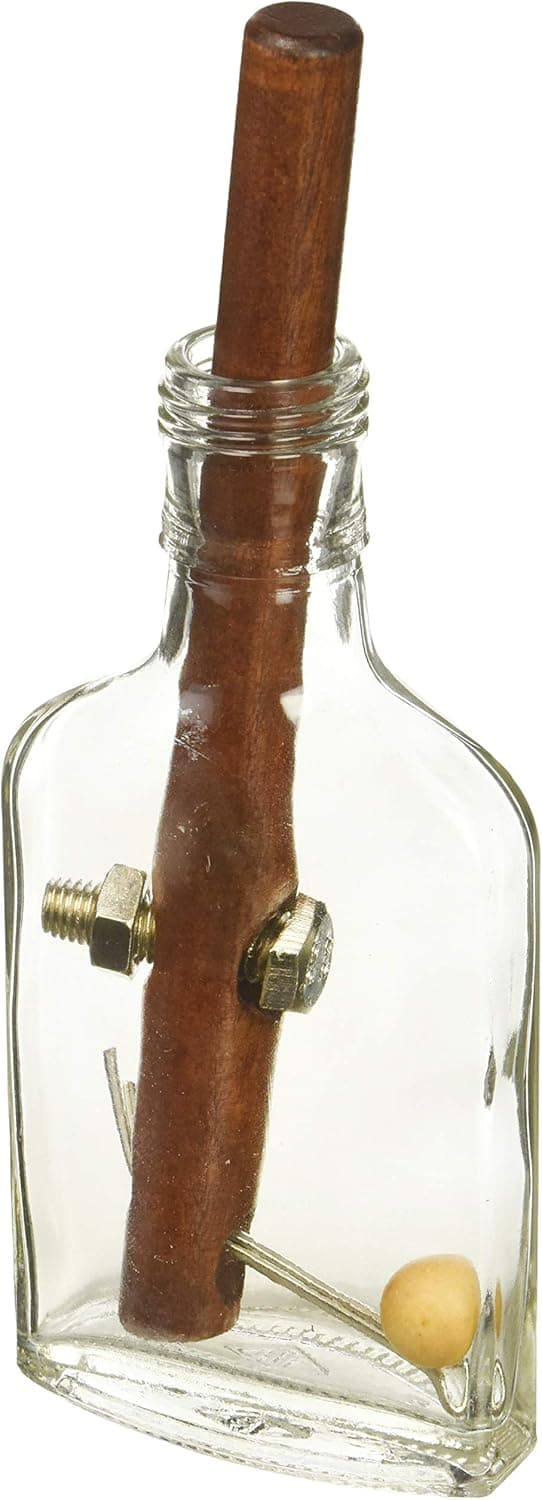True Genius - Grecian Glass Bottle Brainteaser Puzzle- Disassembly Puzzle, Brain Teaser, Brain Teaser for Adults, Gifts for Men, Take Everything Out and Then Put Back Together