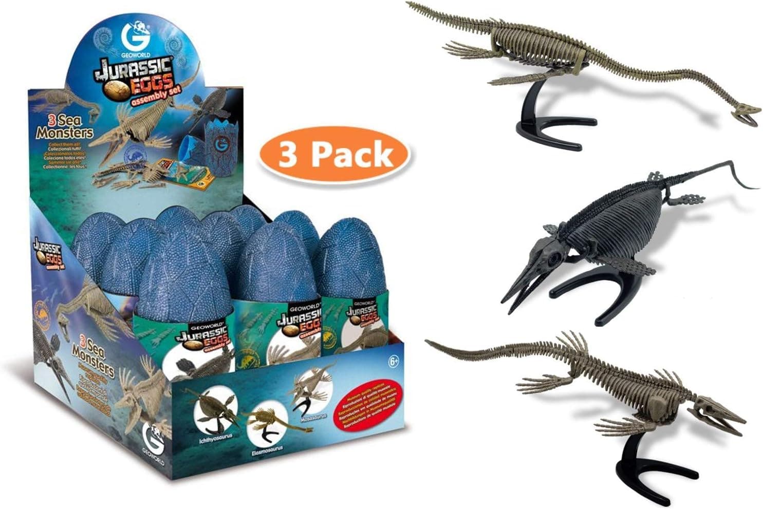 Geoworld Jurassic Sea Monster Eggs Build and Display (Set of 3)