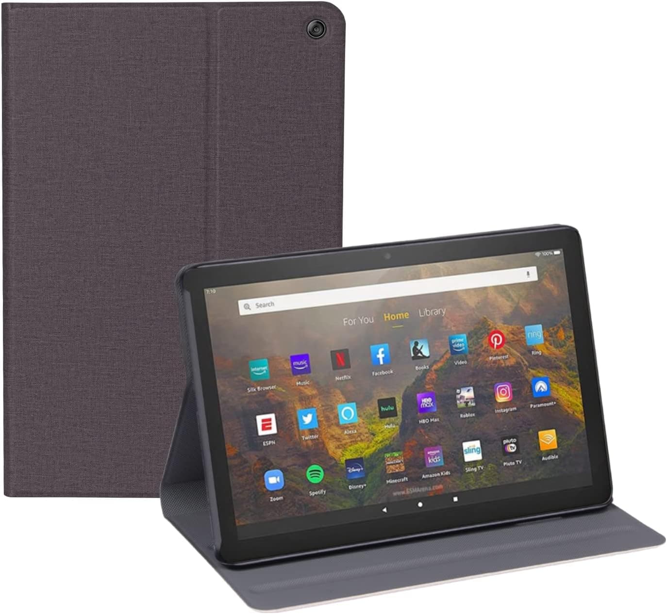 Iytome Case for All New Amazon Fire HD 10 Tablet Cover Compatible with 11th Generation 2021 Release Soft Protective Case with Dinines Slim Folding Stand Case with Auto Wake/Sleep (Grey)
