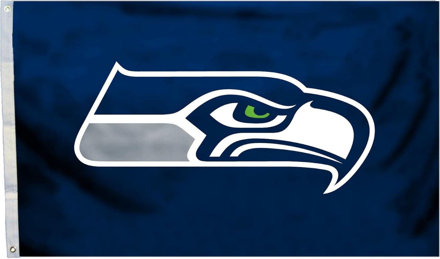 Fremont Die NFL Seattle Seahawks 3' x 5' Flag with Grommets, 3 x 5-Foot, Logo