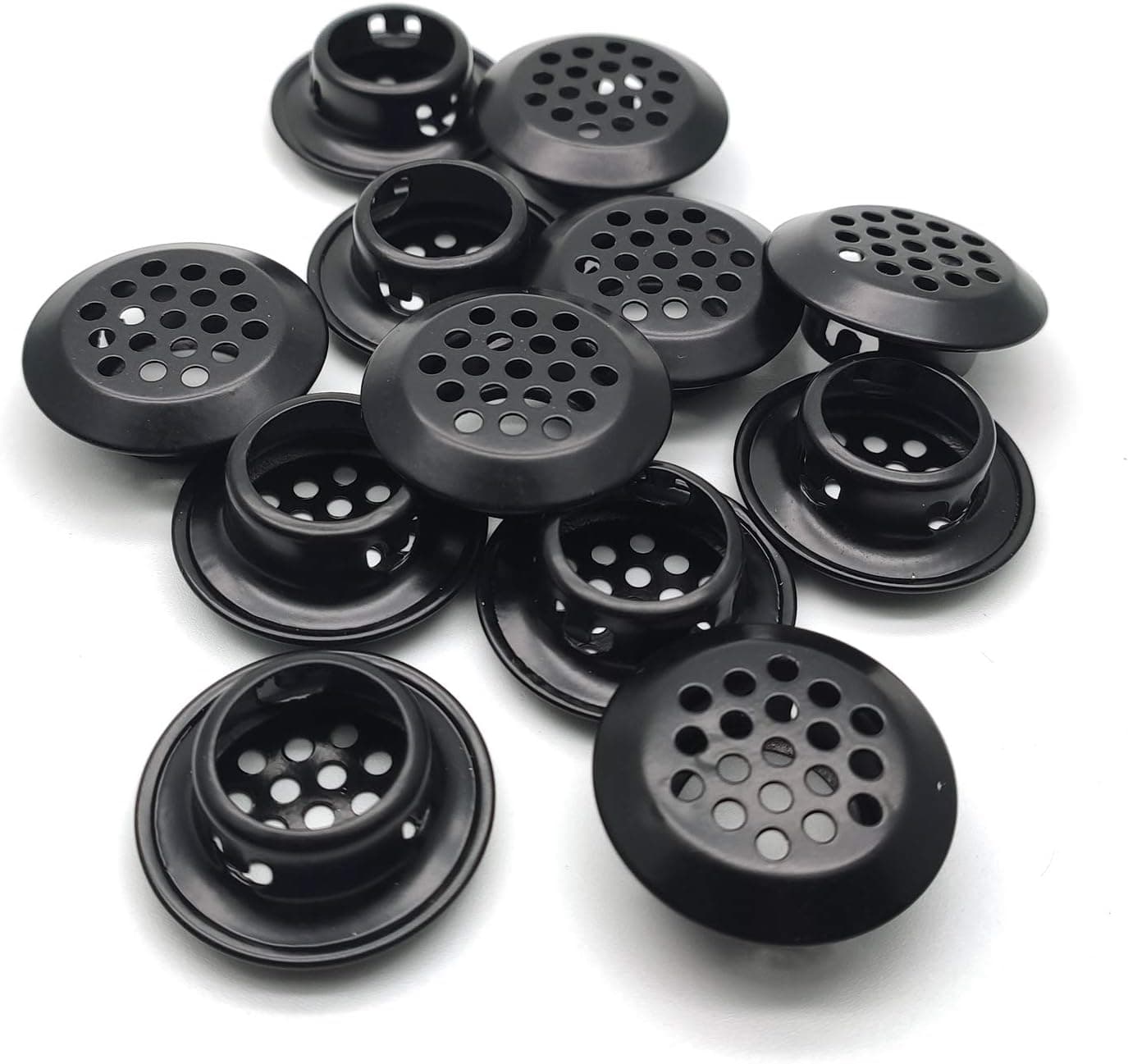 Air Vent12-Pack,Addlike Round Soffit Vents Matte Stainless Steel Black Fit for 0.75" Dia.