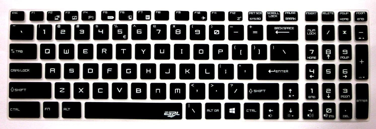 BingoBuy US Layout Keyboard Protector Cover Skin for MSI GL63 GS75 GE75 GS63 GP63 GE63 PE60 PE70 GE62 GE72 GL62 GL72 GP62 GT62 PL60 CX62 WE62 WS63 GP72 GT72 GS73VR GT73VR WT73 WS72 GE73 (Black)