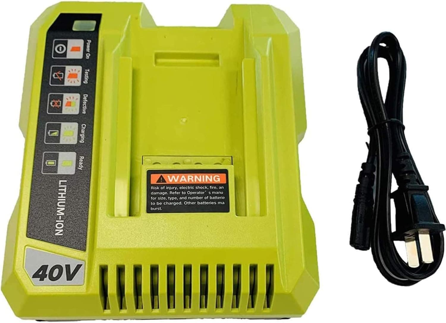 Replacement for Ryobi OP401 40-Volt Lithium-Ion Charger Compatible with Ryobi 40V Lithium-Ion Battery OP4040 OP4050A OP4026 OP4026A OP4030 OP4050 OP4015 OP4020