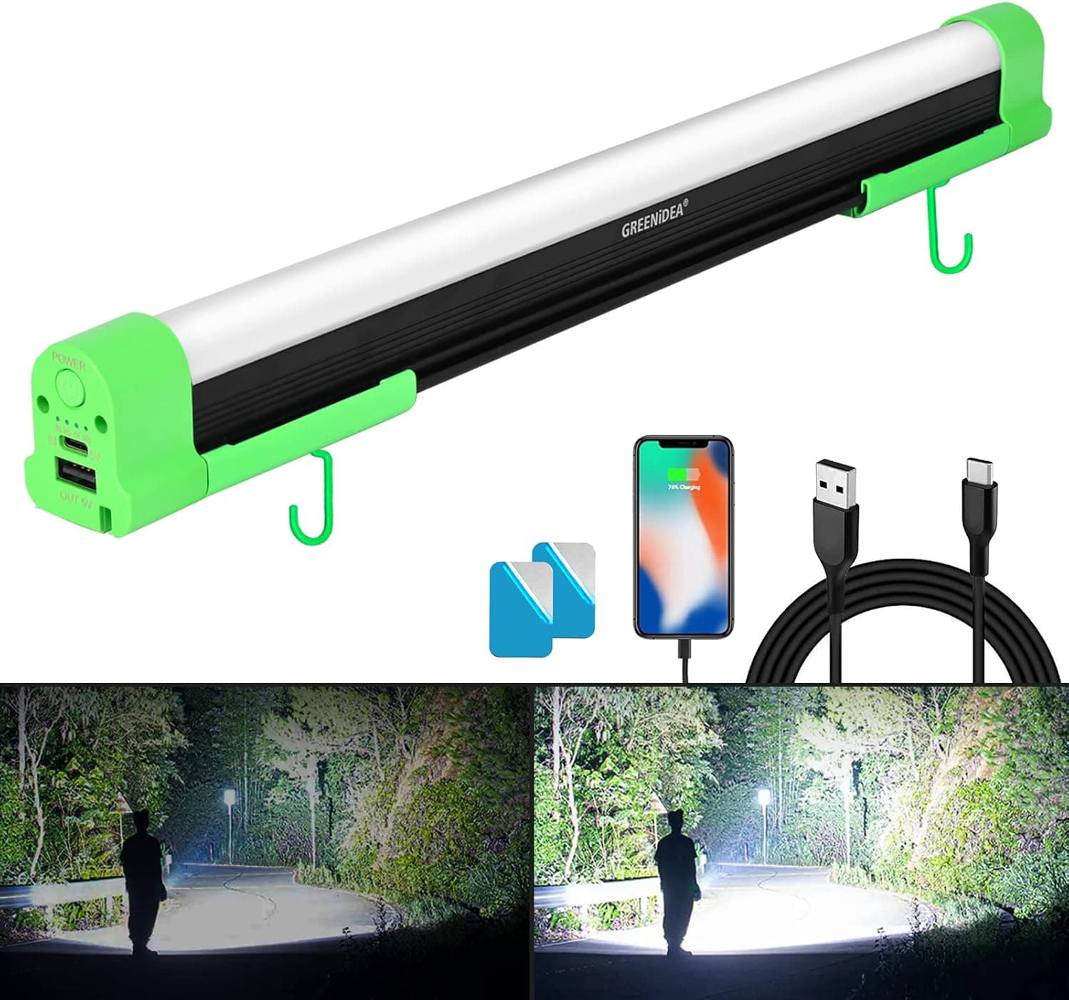 LED Work Light Rechargeable,4050Lumens Motion Sensor Kitchen Light Bar 5 Modes Portable Camping Light with Magnetic Base & Hook Mechanic Light for Repairing/Hiking/Grill/Outages