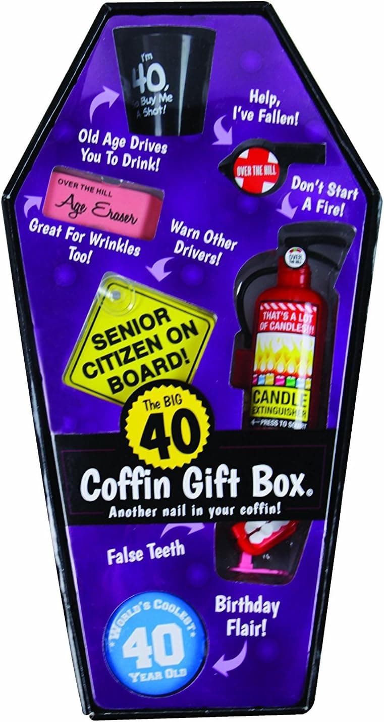 Big Mouth Toys Gift Box Coffin - 40 Birthday Aging Prank Gag Joke