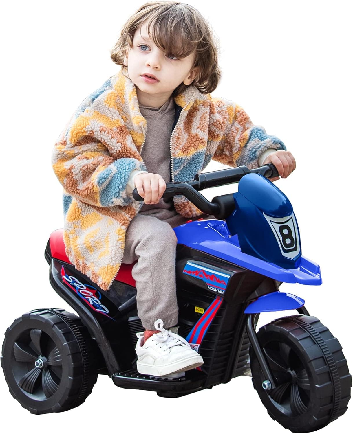 Little Brown Box Electric Motorcycle for Kids, 6V 4.5A Kids Motorcycle Ride on Cars for Toddlers 1-3 Battery Powered Ride on Toys 3 Wheels Kids Electric Motorcycle(Blue)