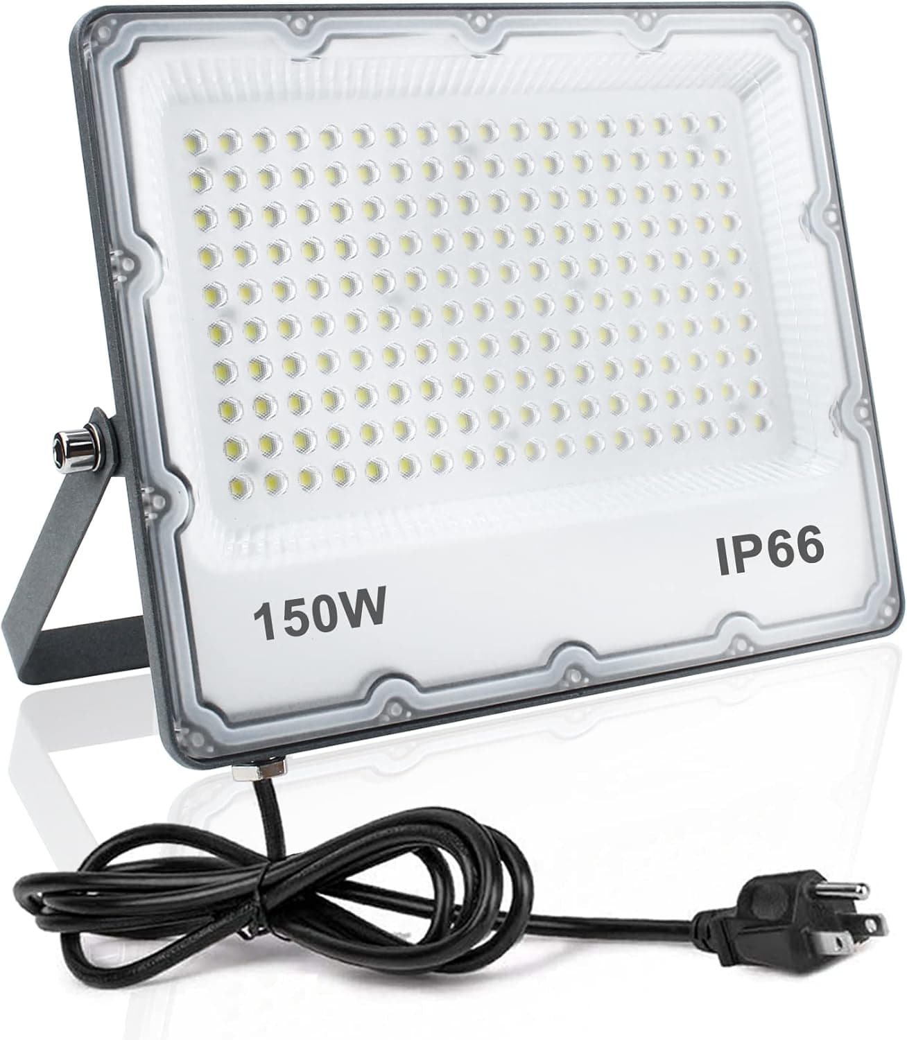 INDMIRD 150W LED Flood Light, Outdoor Security Lights Landscape Wall Lights Fixtures 6500K 15000LM Illumination, IP66 Waterproof White Lighting Projects for Ball Ground, Parking Lot, Pathway, Yard