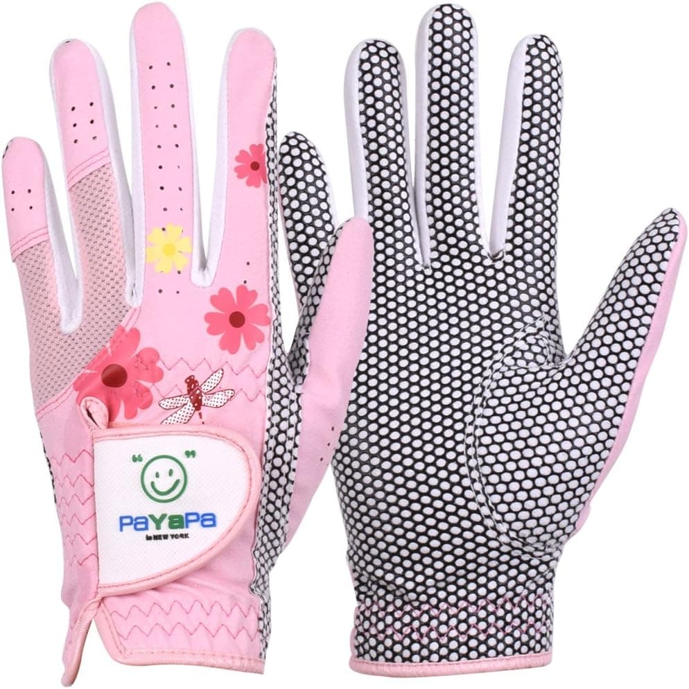 PaYaPa in NEW YORK, GH Women's Leather Golf Gloves One Pair (Flower Printed Both Hands)
