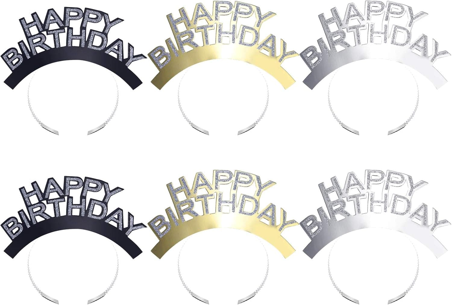 KKBES Happy Birthday Headbands Birthday Party Hats Happy Birthday Tiara Headband for Adults and Kids