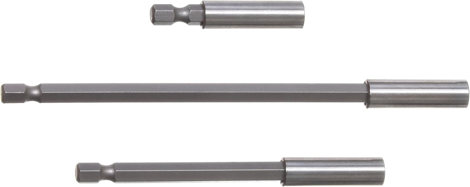 Drixet Magnetic Bit Holder Extensions 2”, 4” & 6” for Quick Change - Universal 1/4" Hex Shanks That Fits Most Power Drills - 3 Piece Set