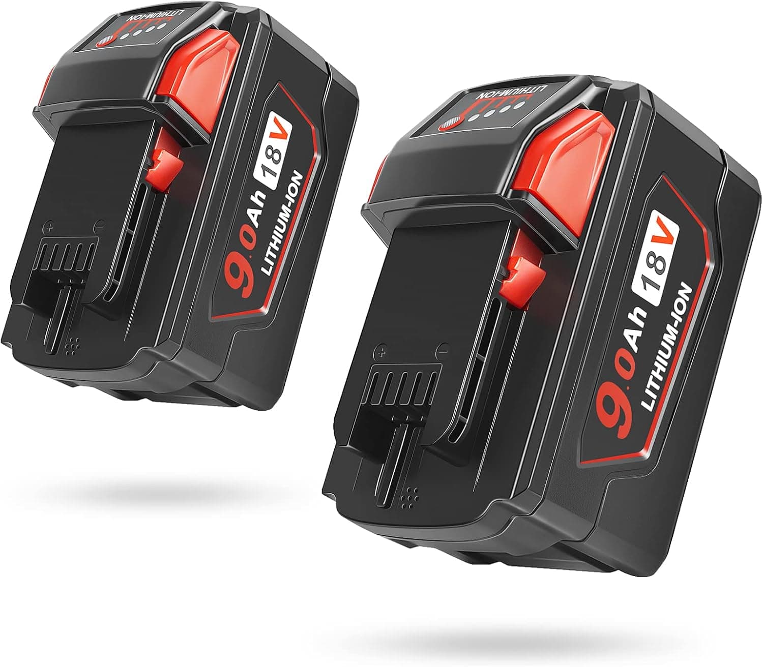 Aoasur 2 Pack 9.0Ah 18V M-18 Replacement Battery Compatible with Milwaukee M18 18v 9000mAh M18B 48-11-1820 48-11-1850 48-11-1828 48-11-10 Lithium XC Cordless Power Tools