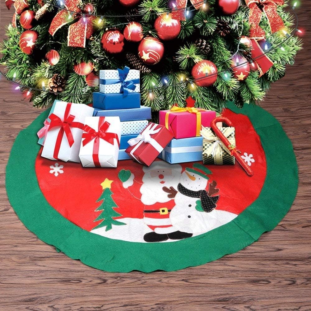 AGM Christmas Tree Skirt, 40'' Xmas Ornaments for Christmas Holiday Indoor Outdoor Decoration