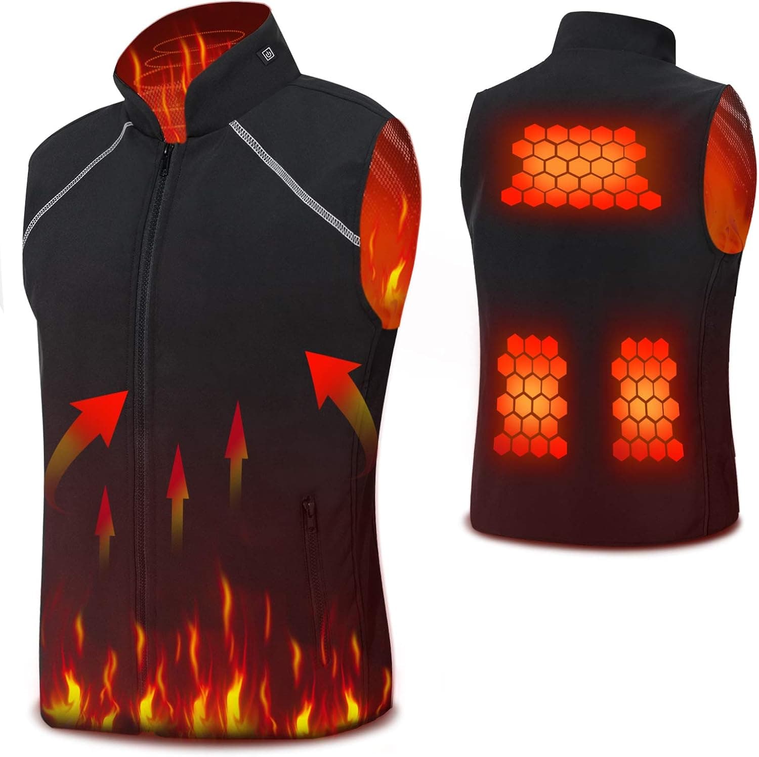 Vinmori USB Electric Heated Vest Size Adjustable Heated Clothing For Men Women (Not Include Battery)