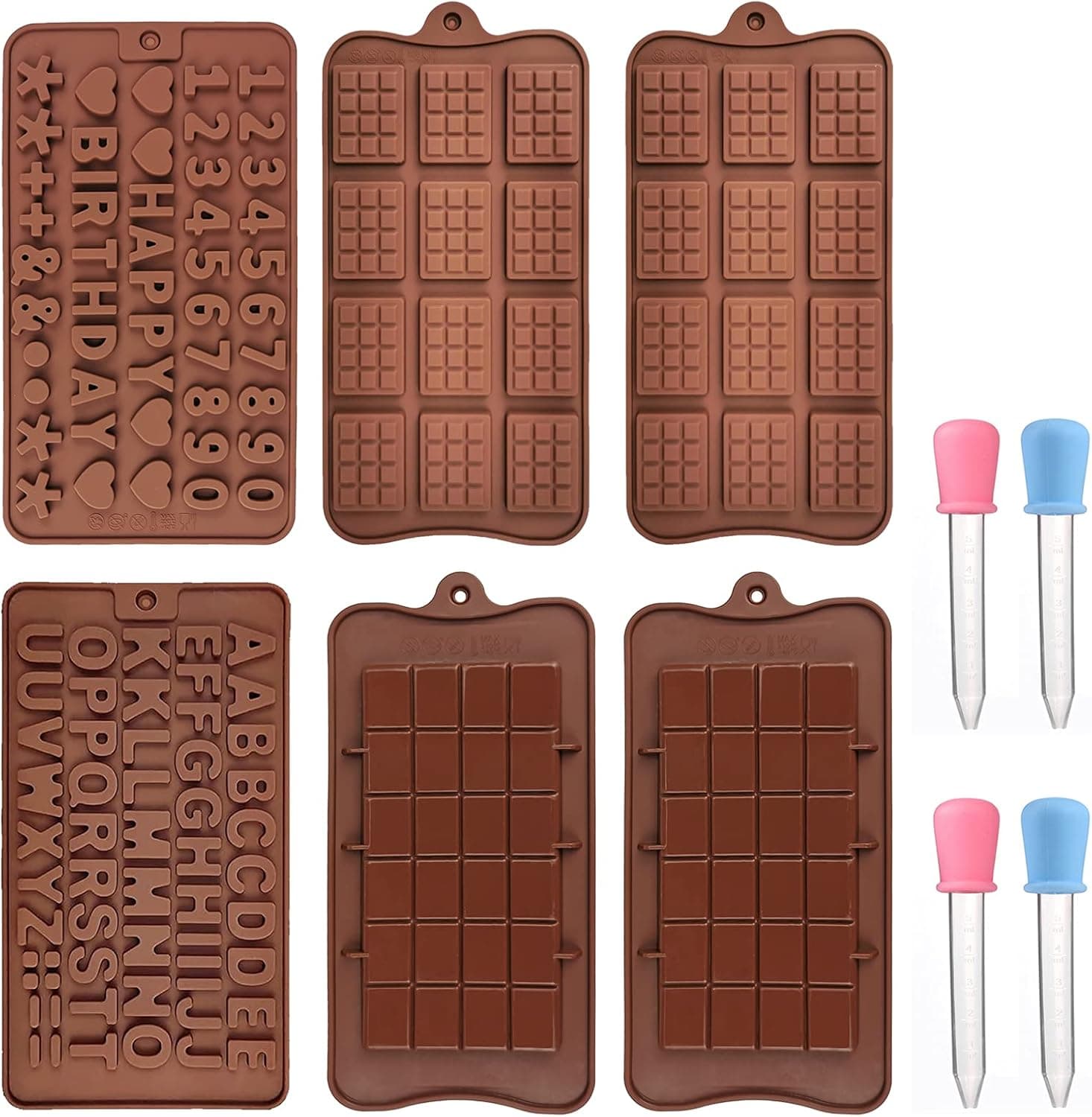 Chocolate Moulds Silicone Mould Bakeware Set DIY for Cake Candy Chocolate for Kid, Men, Women