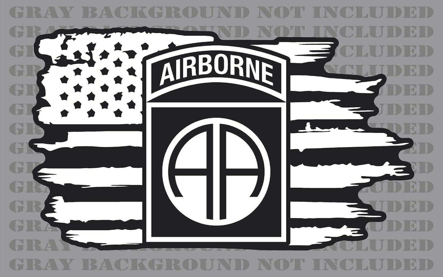 82nd Airborne Division Army American Flag Sticker Decal (5"x8")