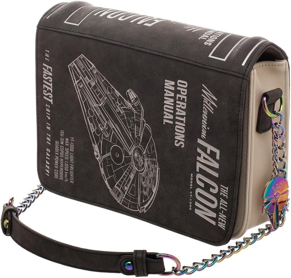 Han Solo Millenium Falcon Operations Manual Bag, Disney Star Wars Crossbody Purse