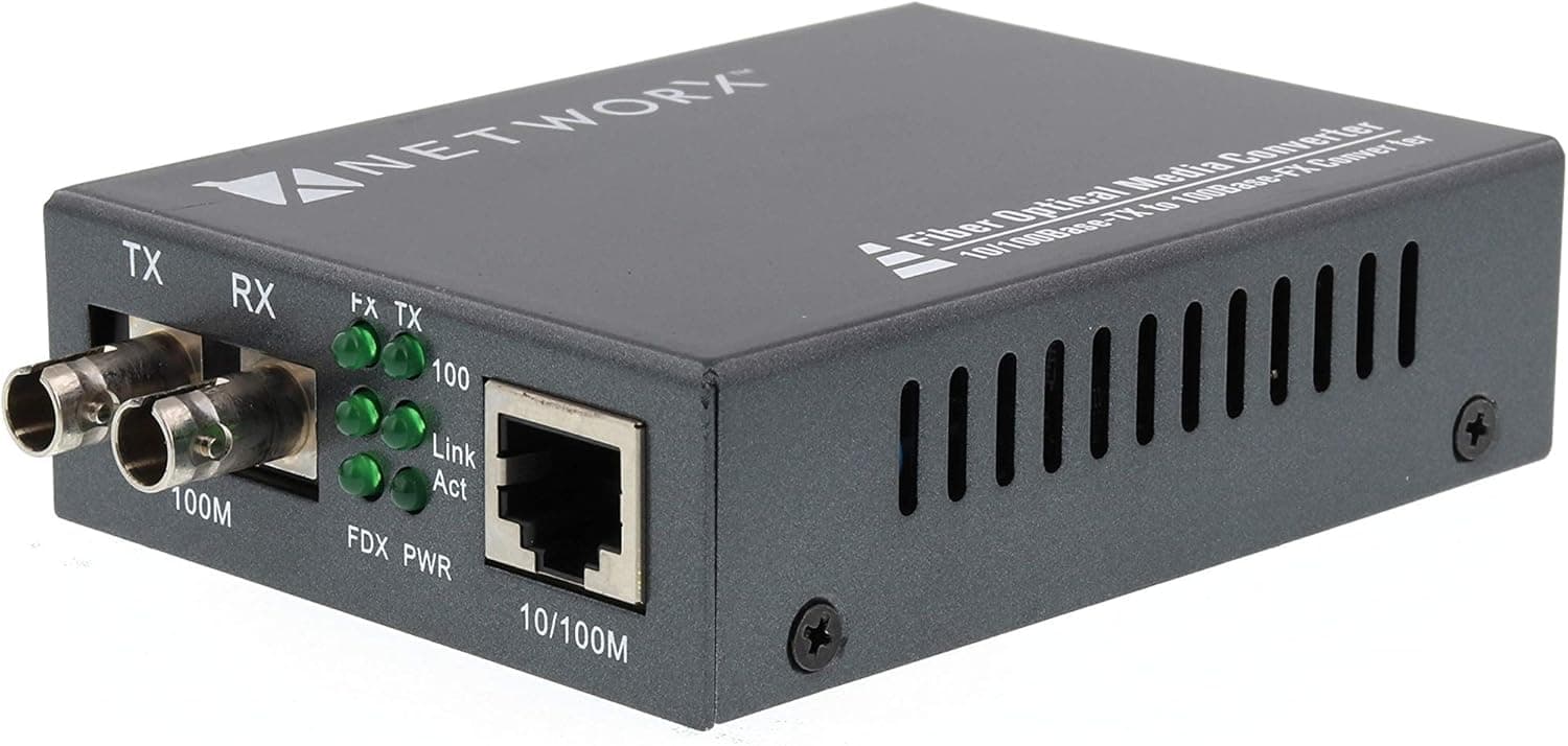 Networx Fast Ethernet Fiber Media Converter - UTP to 100Base-SX - ST Multimode, 2km.